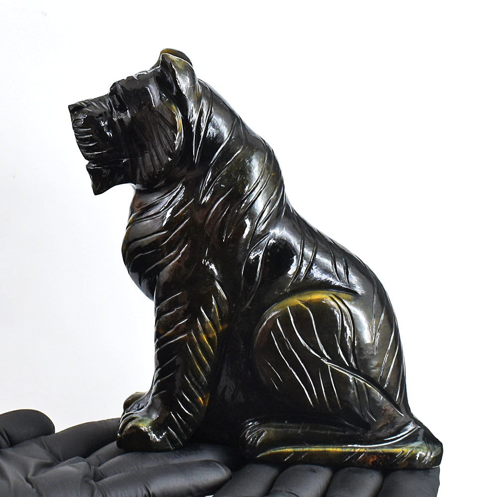 Exclusive 4272.00 Cts Genuine Tiger Eye Hand Carved Gemstone Lion Crystal Carving Exclusive 4272.00 Cts Genuine Tiger Eye Hand Carved Gemstone Lion Crystal Carving