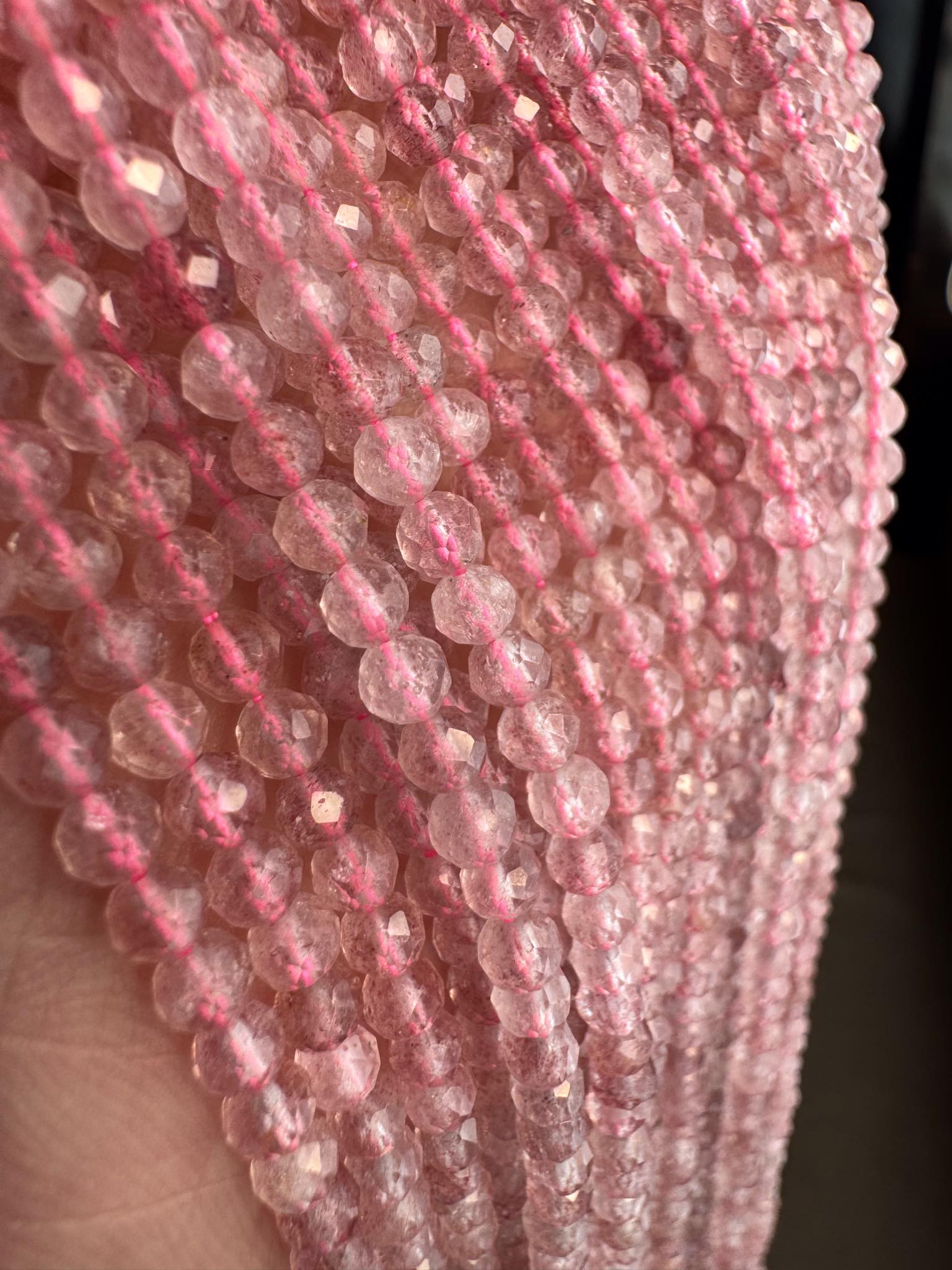 Mega Sale - 100% Genuine Exclusive Strawberry Quartz Faceted Beads Strand Mega Sale - 100% Genuine Exclusive Strawberry Quartz Faceted Beads Strand