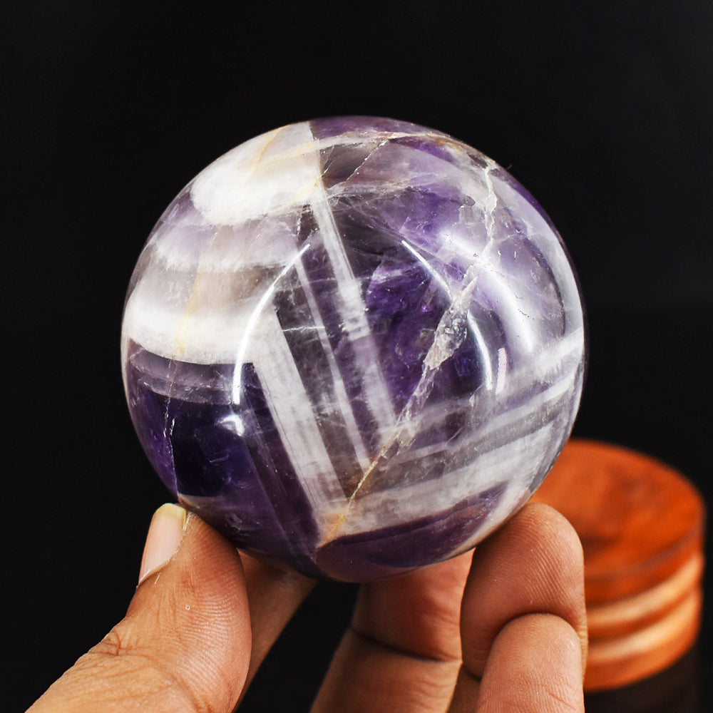 Artisian 1289.00 Cts  Genuine  Chevron Amethyst  Hand  Carved  Crystal  Healing  Sphere Artisian 1289.00 Cts  Genuine  Chevron Amethyst  Hand  Carved  Crystal  Healing  Sphere