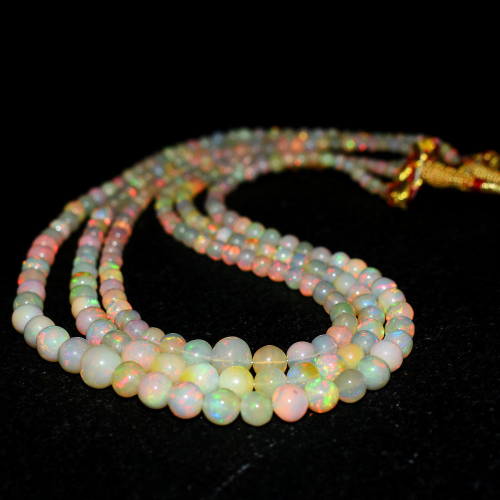 Mega Sale - 100% Stunning 187.00 Cts Genuine Ethiopian Opal Beads Necklace Mega Sale - 100% Stunning 187.00 Cts Genuine Ethiopian Opal Beads Necklace