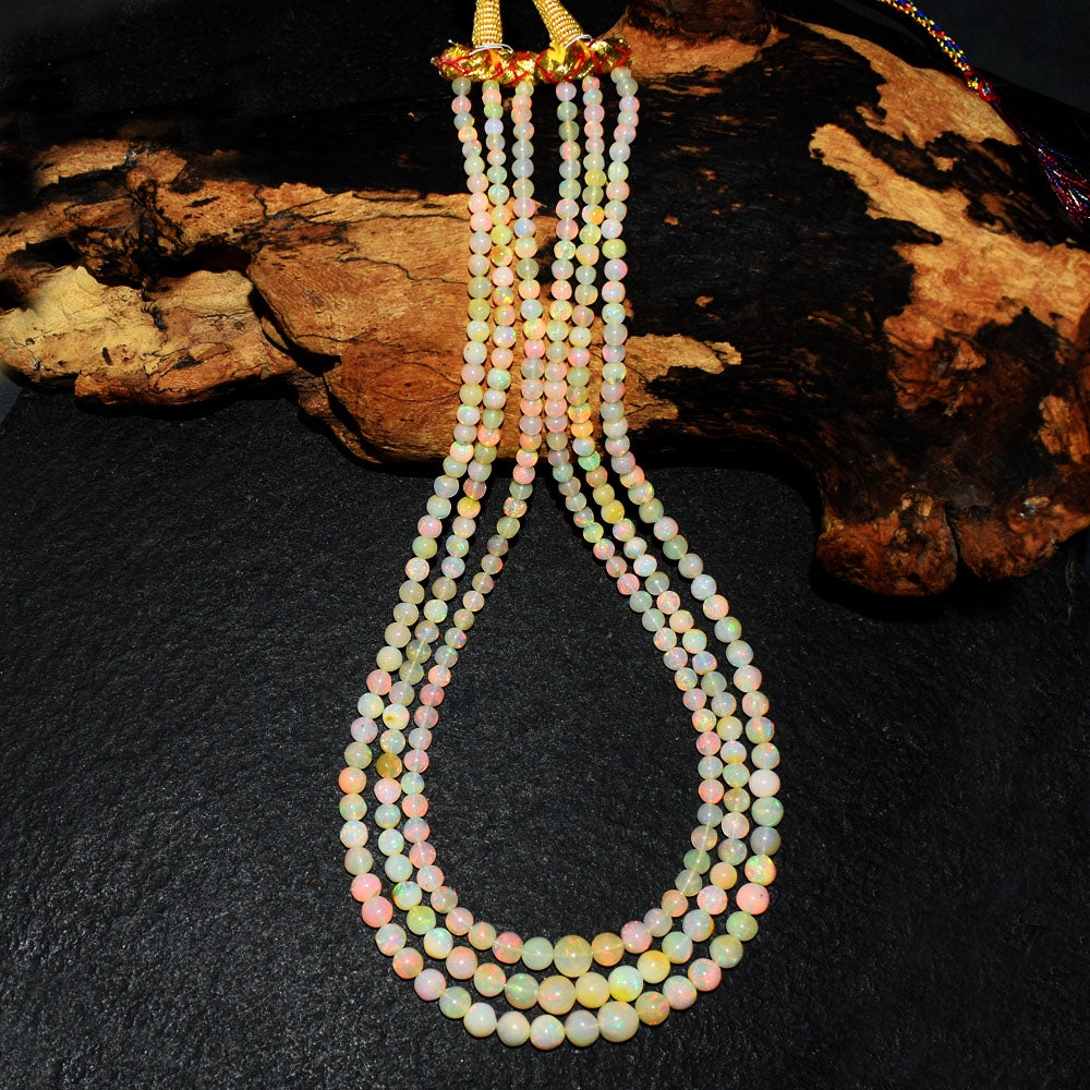 Mega Sale - 100% Stunning 187.00 Cts Genuine Ethiopian Opal Beads Necklace Mega Sale - 100% Stunning 187.00 Cts Genuine Ethiopian Opal Beads Necklace