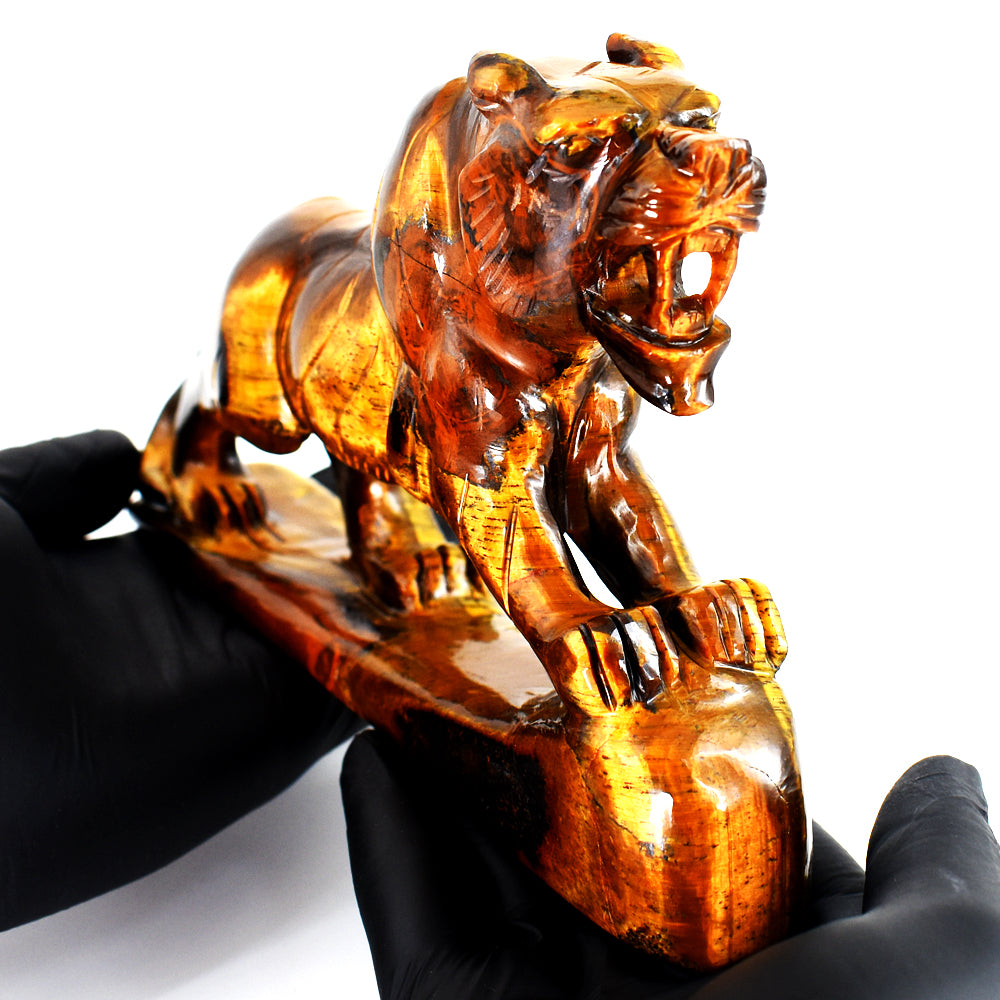 Beautiful 3682.00 Carats Genuine Tiger Eye Hand Carved Gemstone Crystal Lion Carving Beautiful 3682.00 Carats Genuine Tiger Eye Hand Carved Gemstone Crystal Lion Carving