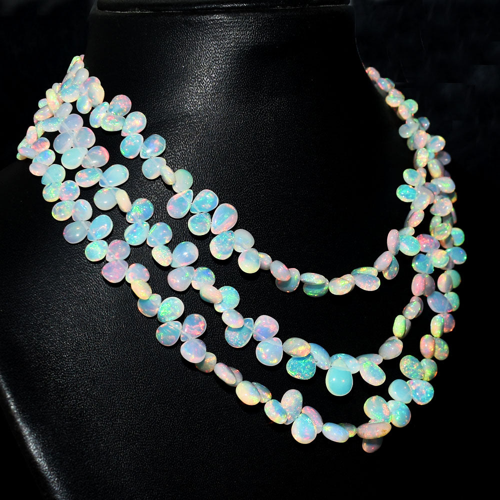 Mega Sale - 100% Awesome 208.00 Cts Genuine Ethiopian Opal Beads Necklace Mega Sale - 100% Awesome 208.00 Cts Genuine Ethiopian Opal Beads Necklace