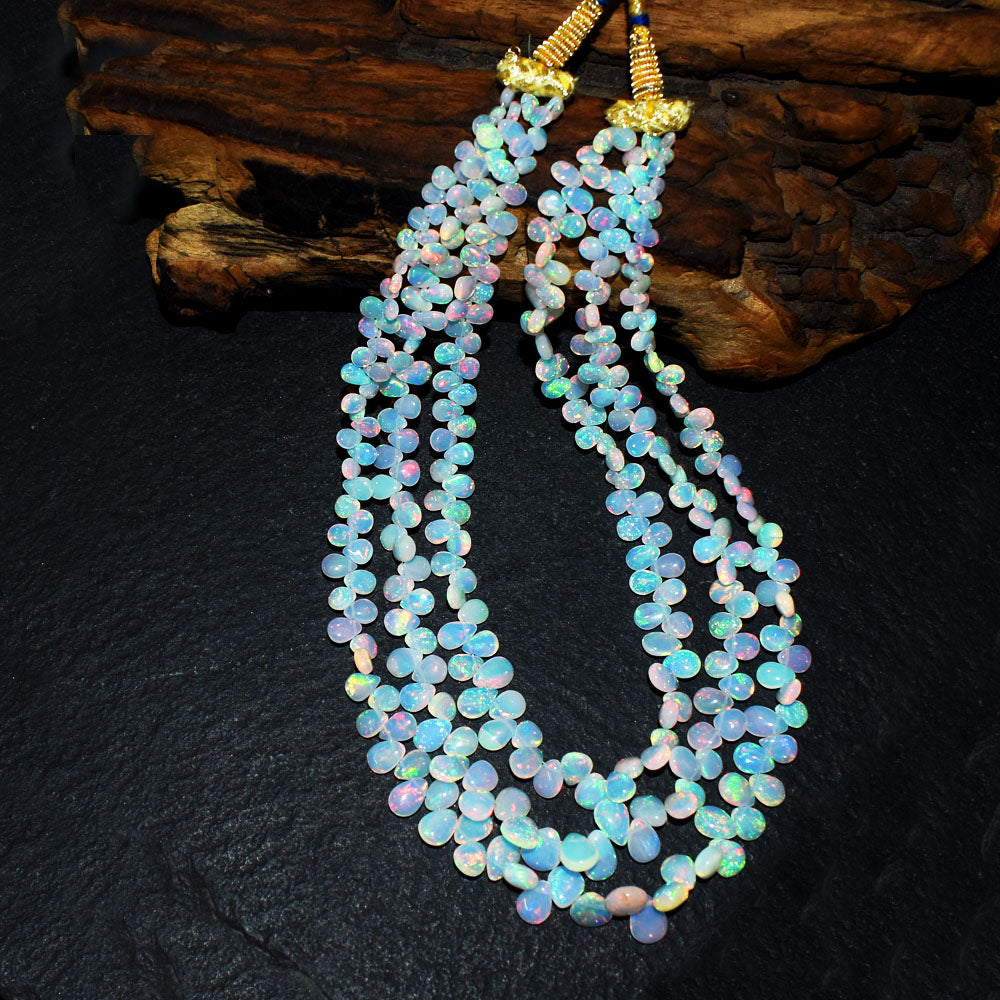 Mega Sale - 100% Awesome 208.00 Cts Genuine Ethiopian Opal Beads Necklace Mega Sale - 100% Awesome 208.00 Cts Genuine Ethiopian Opal Beads Necklace