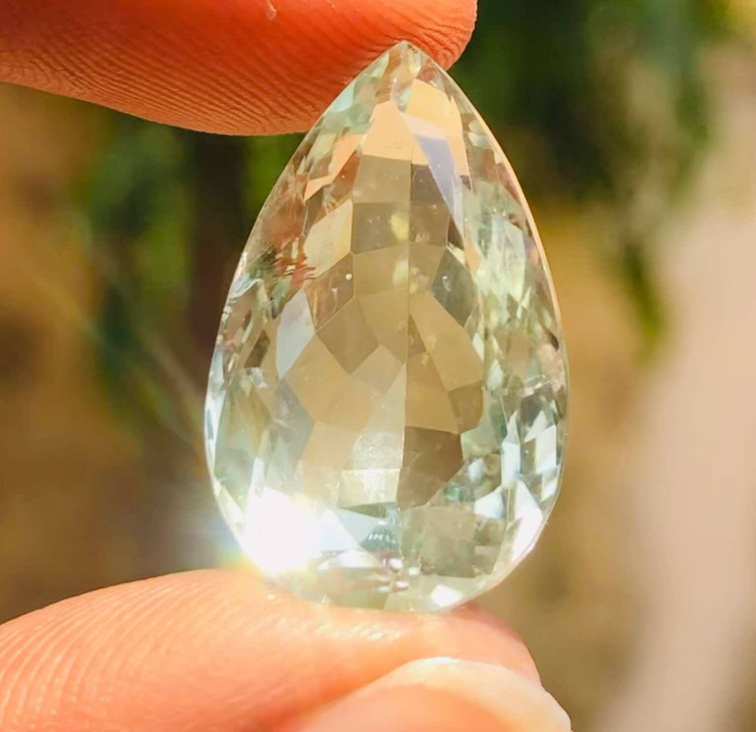 Untreated 21.00 Cts Genuine Prasiolite Faceted Loose Gemstone Untreated 21.00 Cts Genuine Prasiolite Faceted Loose Gemstone