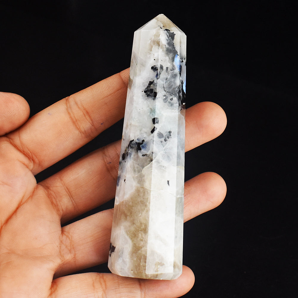 Beautiful 513.00 Cts Genuine Blue Flash Moonstone  Hand  Carved  Crystal Gemstone  Healing  Point Beautiful 513.00 Cts Genuine Blue Flash Moonstone  Hand  Carved  Crystal Gemstone  Healing  Point