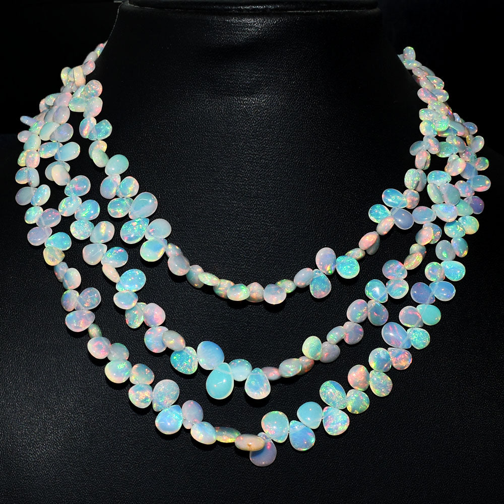 Mega Sale - 100% Awesome 208.00 Cts Genuine Ethiopian Opal Beads Necklace Mega Sale - 100% Awesome 208.00 Cts Genuine Ethiopian Opal Beads Necklace