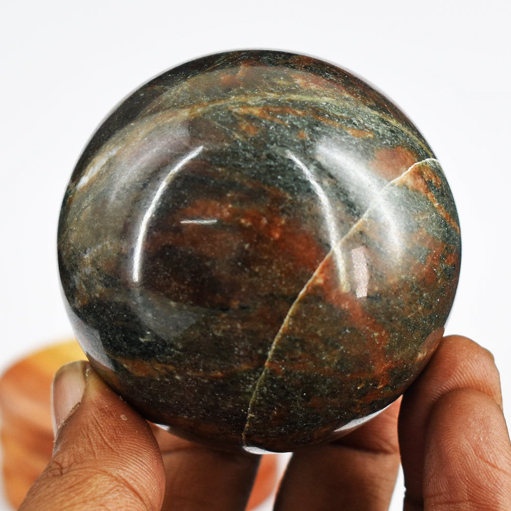 Natural  1628.00  Cts  Genuine  Forest  Jasper  Hand Carved Healing Sphere Natural  1628.00  Cts  Genuine  Forest  Jasper  Hand Carved Healing Sphere