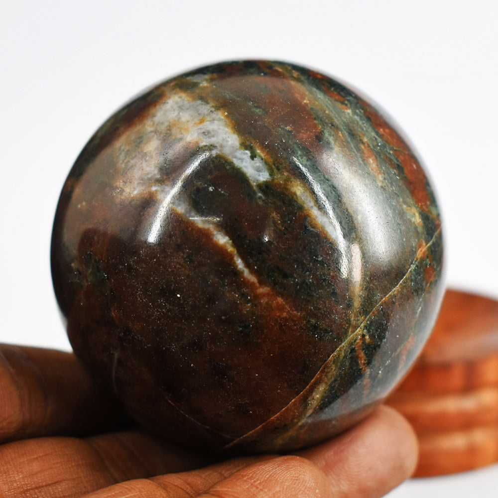 Natural  1628.00  Cts  Genuine  Forest  Jasper  Hand Carved Healing Sphere Natural  1628.00  Cts  Genuine  Forest  Jasper  Hand Carved Healing Sphere