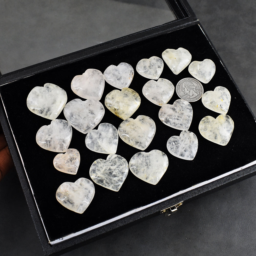 Natural  934.00  Carats  Genuine  White  Quartz Untreated  Gemstone Cabochon Lot Natural  934.00  Carats  Genuine  White  Quartz Untreated  Gemstone Cabochon Lot