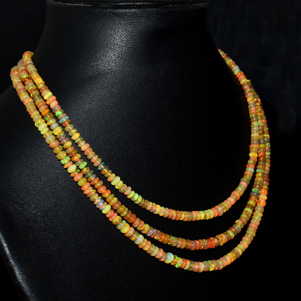 Mega Sale - 100% Beautiful   127.00 Cts Genuine Ethiopian Opal Beads Necklace Mega Sale - 100% Beautiful   127.00 Cts Genuine Ethiopian Opal Beads Necklace