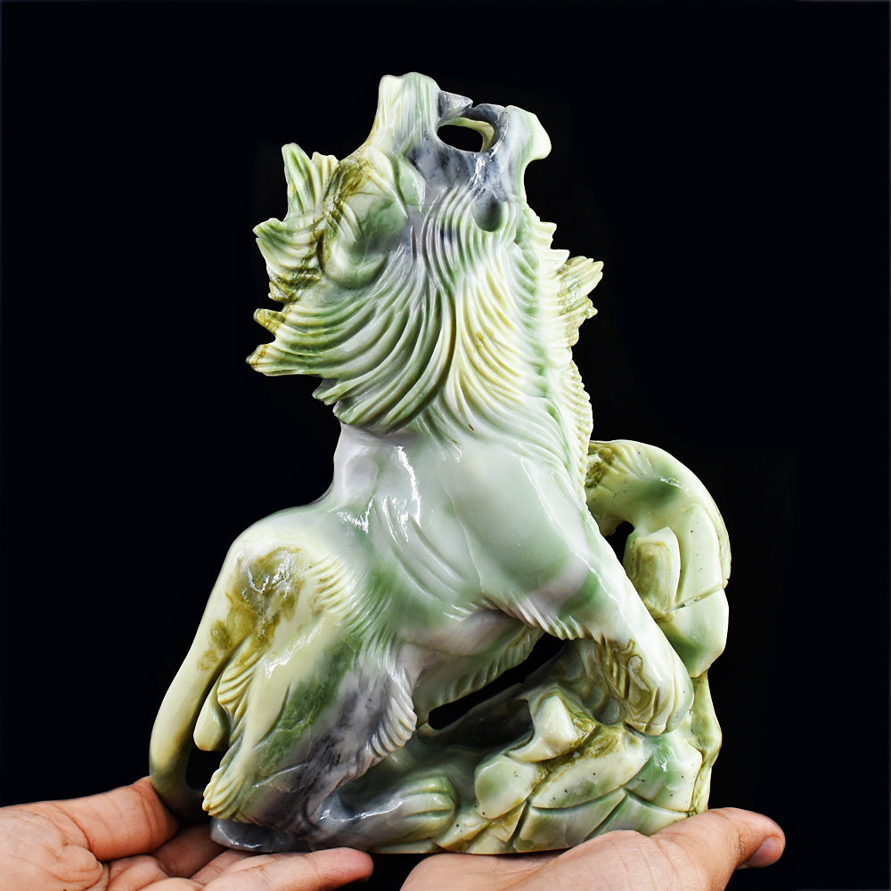 Gorgeous 10195.00 Cts Genuine Serpentine Hand Carved Crystal Gemstone Lion Carving Gorgeous 10195.00 Cts Genuine Serpentine Hand Carved Crystal Gemstone Lion Carving