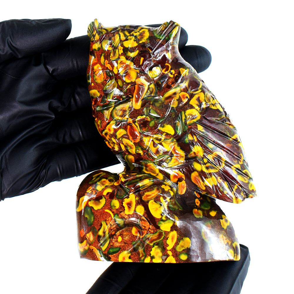 Fabulous 2711.00 Cts Genuine Fruit Jasper Hand Carved Crystal Gemstone Owl Carving Fabulous 2711.00 Cts Genuine Fruit Jasper Hand Carved Crystal Gemstone Owl Carving