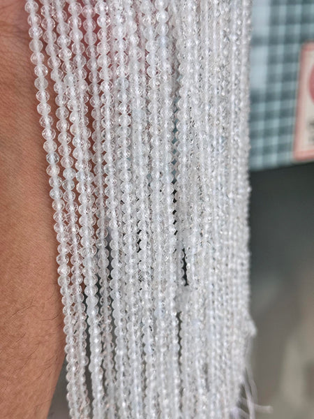 Mega Sale - 100% Genuine Exclusive White Topaz Faceted  Beads Strand