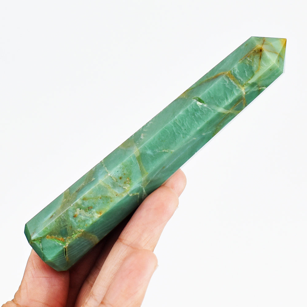 Genuine 430.00 Cts Genuine Green Chalcedony Crystal Specimen Gemstone Healing Point Genuine 430.00 Cts Genuine Green Chalcedony Crystal Specimen Gemstone Healing Point