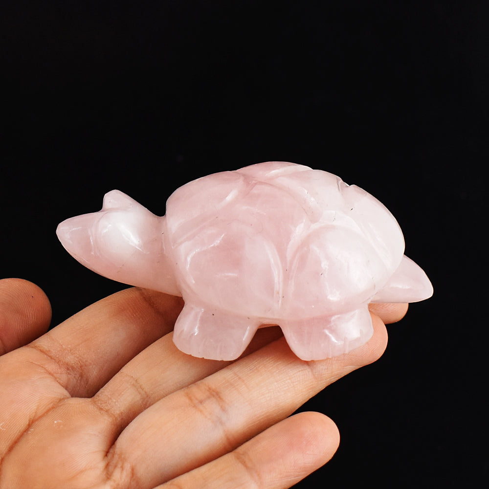 Natural  661.00 Carats Genuine Pink Rose Quartz Hand Carved Crystal  Gemstone Turtle Carving Natural  661.00 Carats Genuine Pink Rose Quartz Hand Carved Crystal  Gemstone Turtle Carving