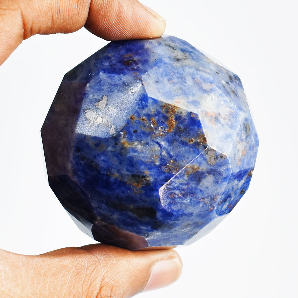 Artisian 1239.00 Cts Sodalite Faceted Hand Carved Crystal Healing Gemstone Sphere Artisian 1239.00 Cts Sodalite Faceted Hand Carved Crystal Healing Gemstone Sphere