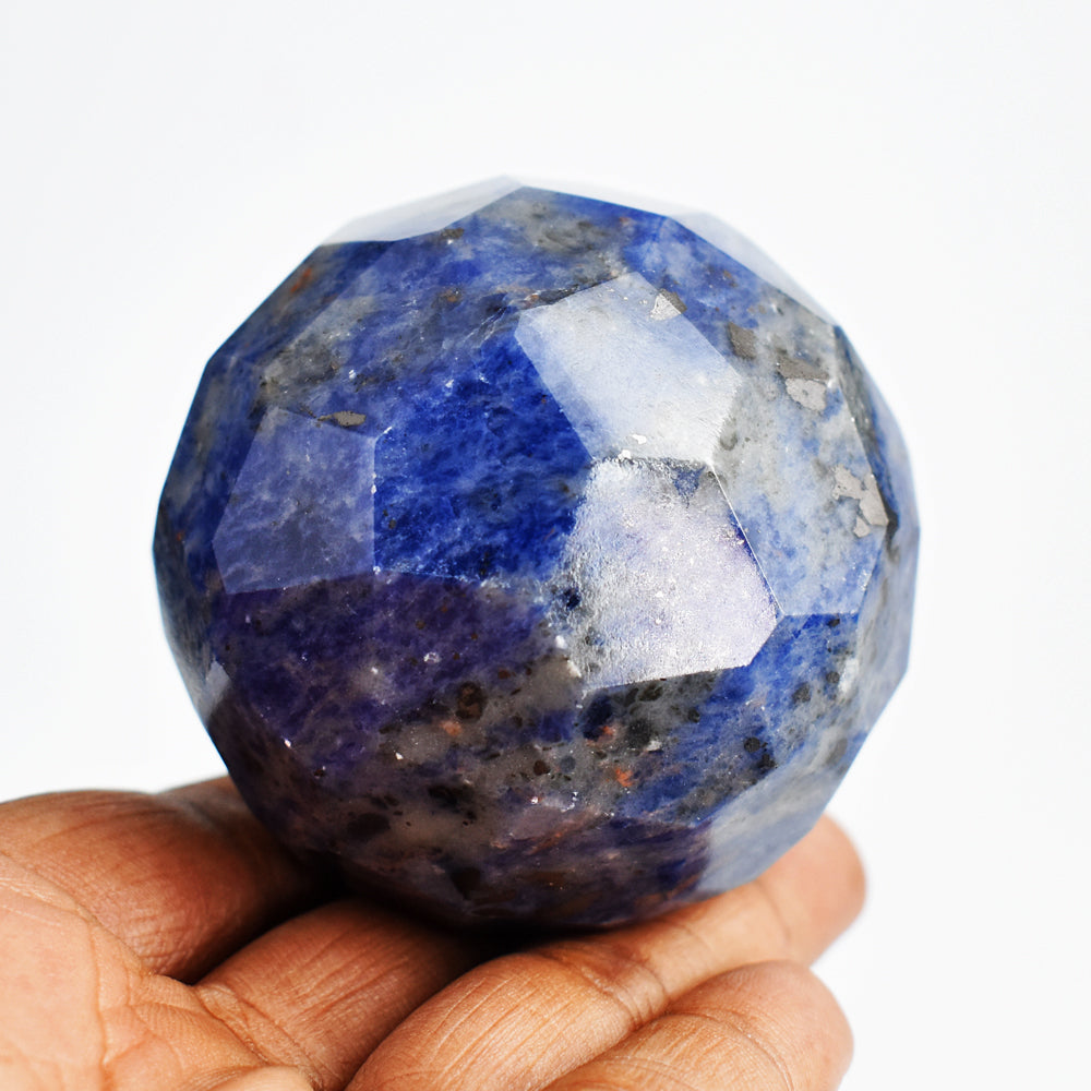 Artisian 1239.00 Cts Sodalite Faceted Hand Carved Crystal Healing Gemstone Sphere Artisian 1239.00 Cts Sodalite Faceted Hand Carved Crystal Healing Gemstone Sphere