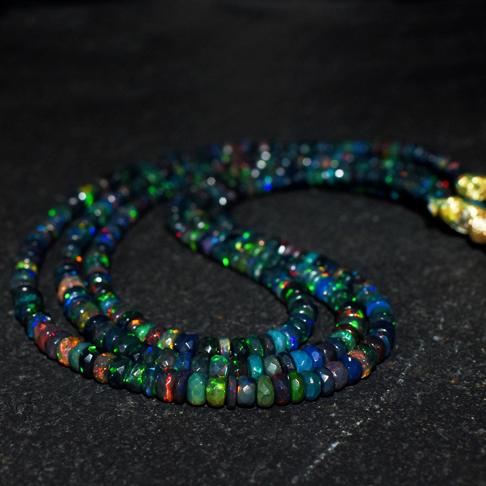 Mega Sale - 100% Fabulous  157.00 Cts Genuine Ethiopian Opal Faceted Beads Necklace Mega Sale - 100% Fabulous  157.00 Cts Genuine Ethiopian Opal Faceted Beads Necklace
