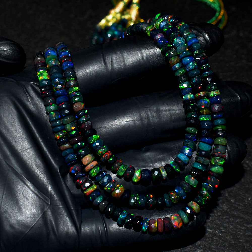 Mega Sale - 100% Fabulous  157.00 Cts Genuine Ethiopian Opal Faceted Beads Necklace Mega Sale - 100% Fabulous  157.00 Cts Genuine Ethiopian Opal Faceted Beads Necklace