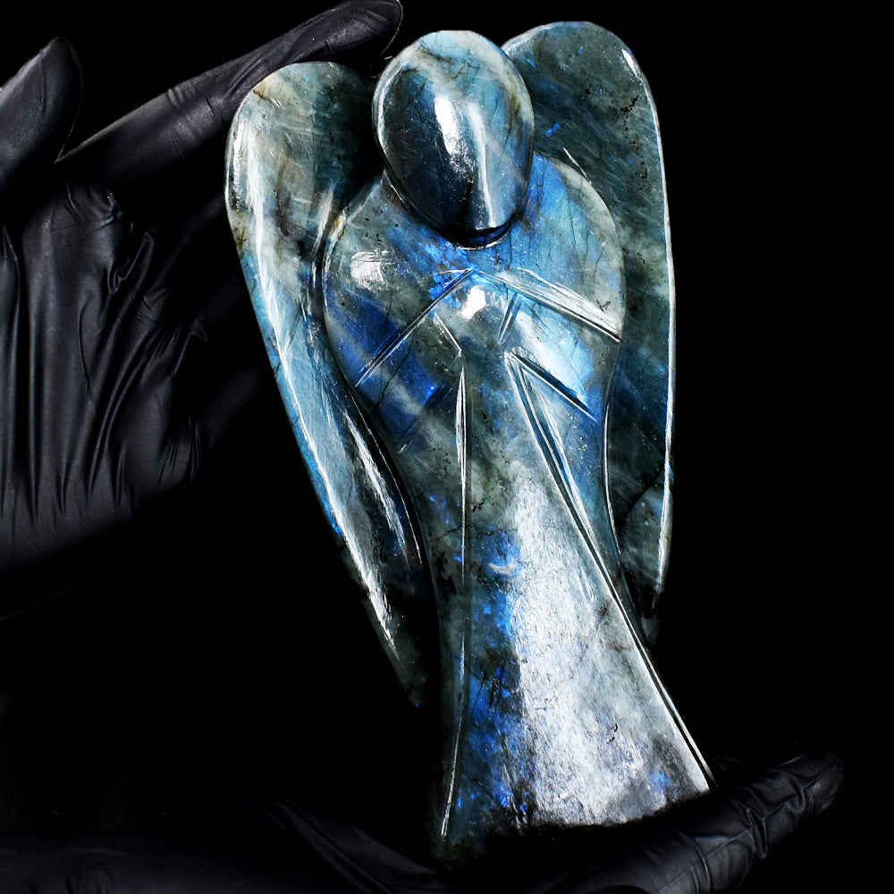 Awesome 3189.00 Cts Genuine Blue Flash Labradorite Hand Carved Gemstone Healing Praying Angel Awesome 3189.00 Cts Genuine Blue Flash Labradorite Hand Carved Gemstone Healing Praying Angel