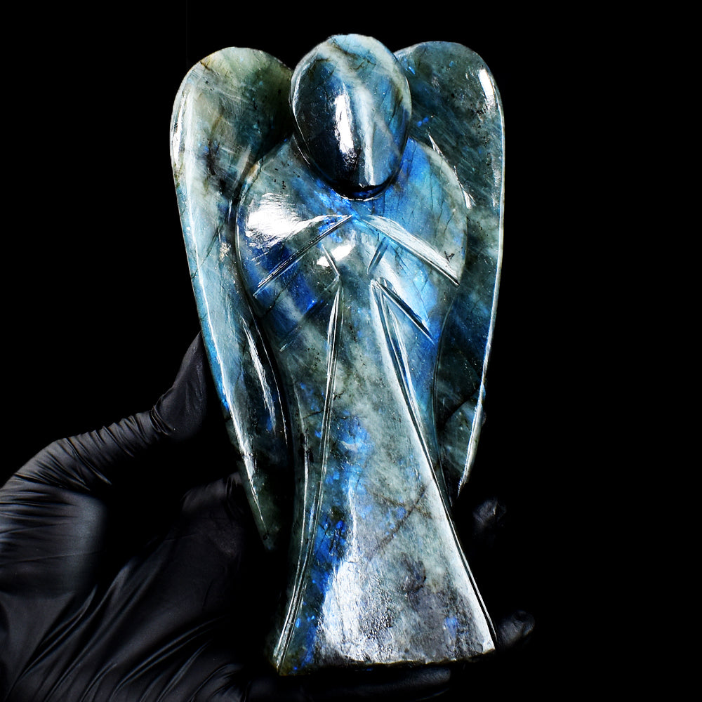Awesome 3189.00 Cts Genuine Blue Flash Labradorite Hand Carved Gemstone Healing Praying Angel Awesome 3189.00 Cts Genuine Blue Flash Labradorite Hand Carved Gemstone Healing Praying Angel