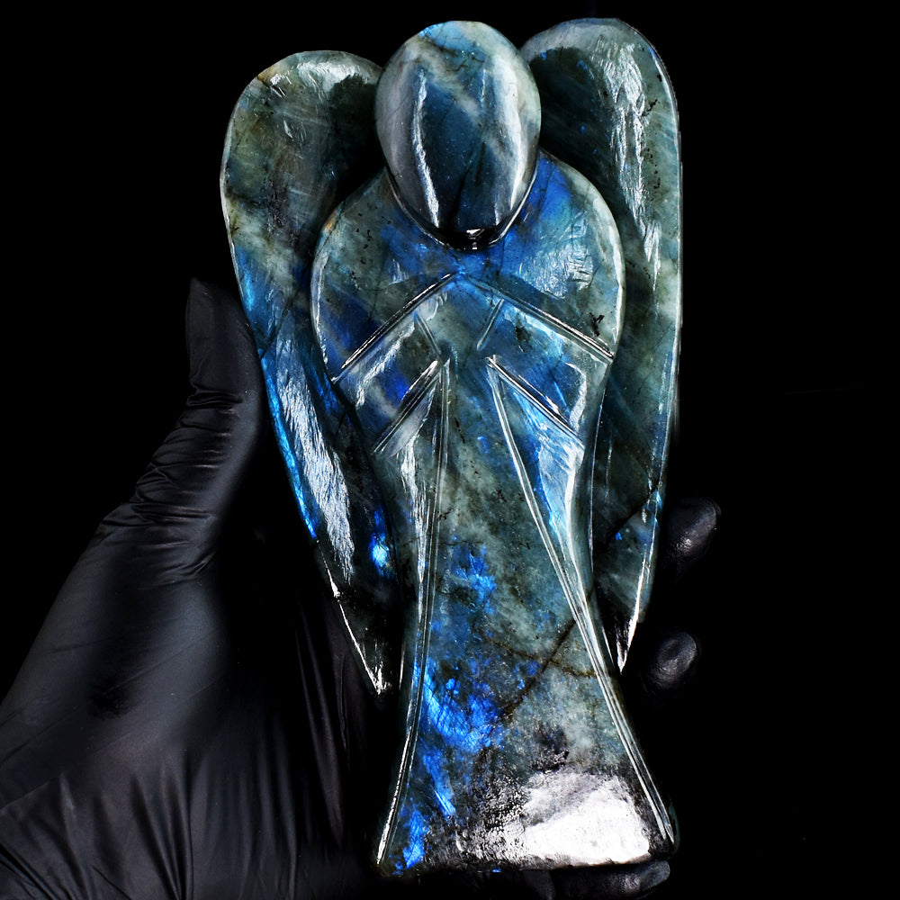 Awesome 3189.00 Cts Genuine Blue Flash Labradorite Hand Carved Gemstone Healing Praying Angel Awesome 3189.00 Cts Genuine Blue Flash Labradorite Hand Carved Gemstone Healing Praying Angel