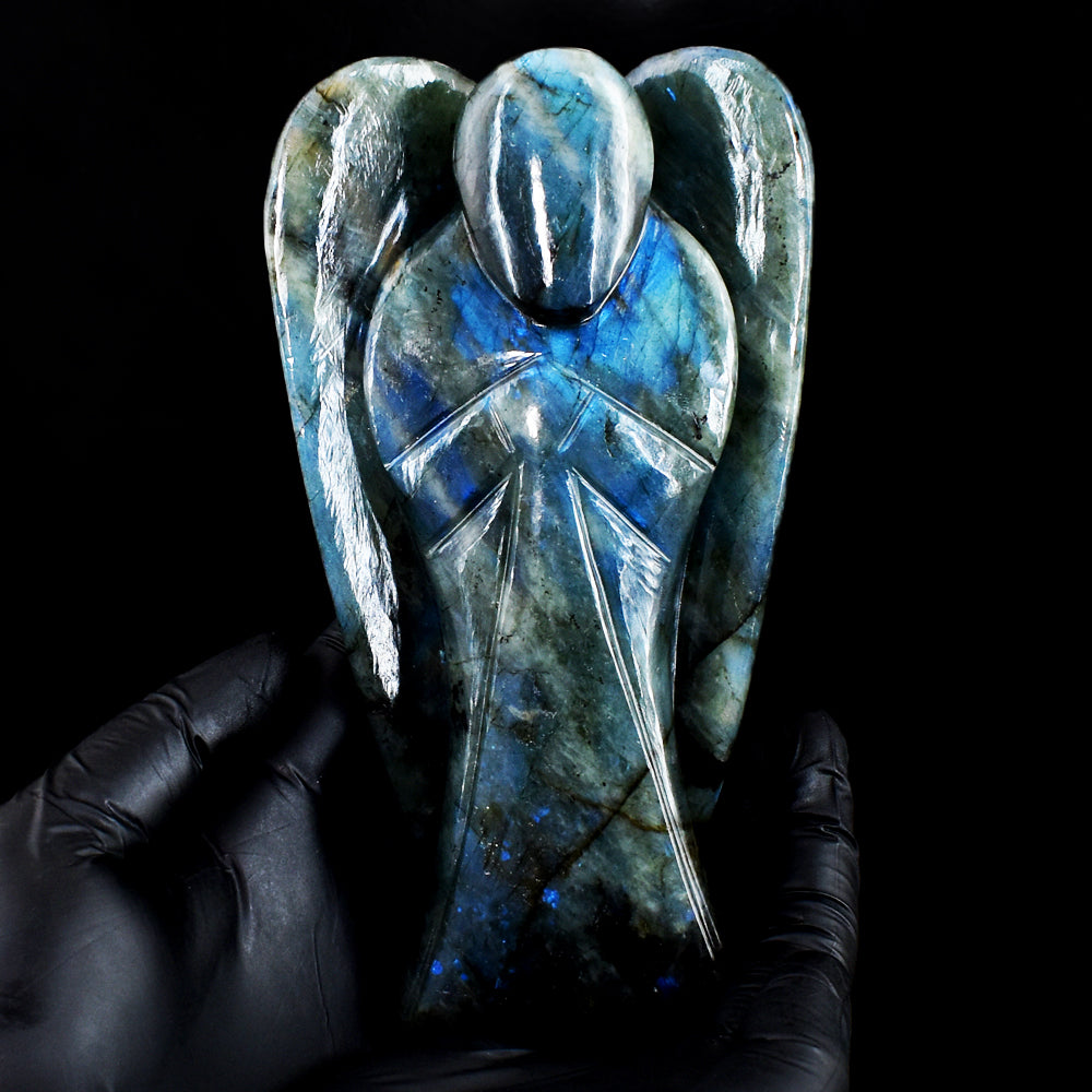 Awesome 3189.00 Cts Genuine Blue Flash Labradorite Hand Carved Gemstone Healing Praying Angel Awesome 3189.00 Cts Genuine Blue Flash Labradorite Hand Carved Gemstone Healing Praying Angel
