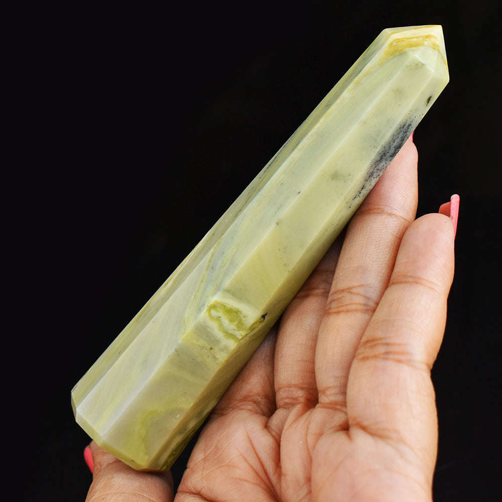 gemsmore:Amazing   425.00 Cts  Genuine   Hand Carved  Serpentine  Healing Point gemsmore:Amazing   425.00 Cts  Genuine   Hand Carved  Serpentine  Healing Point