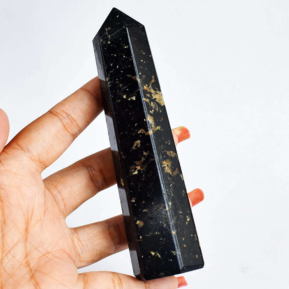gemsmore:Amazing 945.00 Carats  Genuine  Hand  Carved  Black Tourmaline Healing  Point gemsmore:Amazing 945.00 Carats  Genuine  Hand  Carved  Black Tourmaline Healing  Point