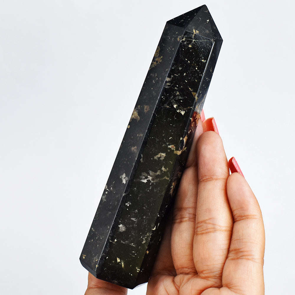 gemsmore:Amazing 945.00 Carats  Genuine  Hand  Carved  Black Tourmaline Healing  Point gemsmore:Amazing 945.00 Carats  Genuine  Hand  Carved  Black Tourmaline Healing  Point