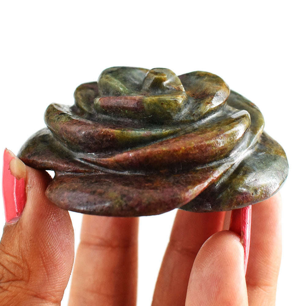 gemsmore:Awesome  432.00 Cts  Ruby  In  Kyanite   Genuine   Hand  Carved  Genuine  Carving  Rose gemsmore:Awesome  432.00 Cts  Ruby  In  Kyanite   Genuine   Hand  Carved  Genuine  Carving  Rose