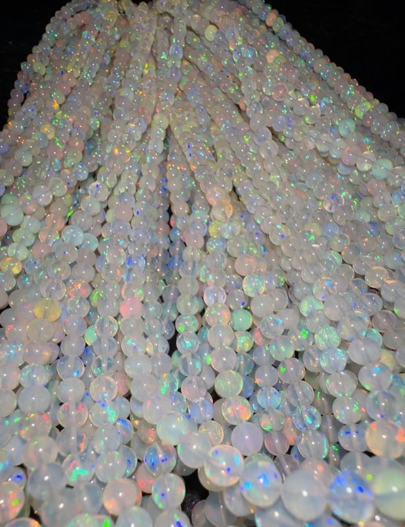 100% Genuine Top Flashy Natural Ethiopian Round Opals Beads Strand SALE 100% Genuine Top Flashy Natural Ethiopian Round Opals Beads Strand SALE
