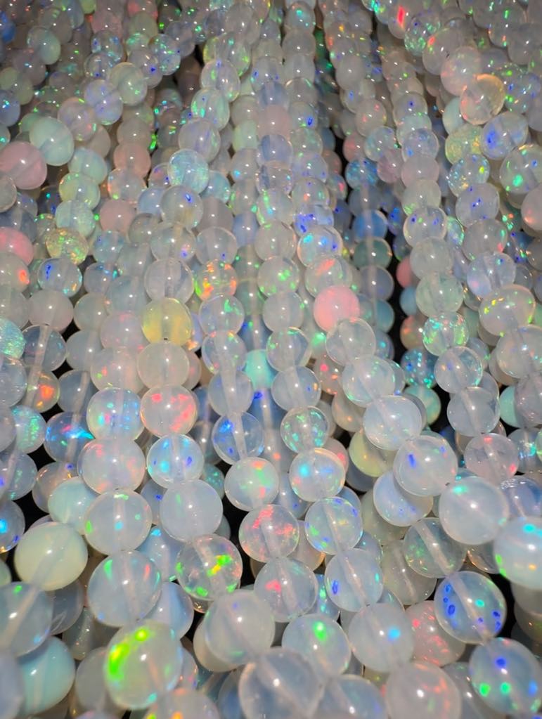 100% Genuine Top Flashy Natural Ethiopian Round Opals Beads Strand SALE 100% Genuine Top Flashy Natural Ethiopian Round Opals Beads Strand SALE