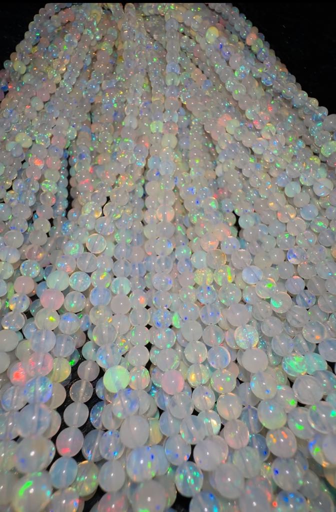 100% Genuine Top Flashy Natural Ethiopian Round Opals Beads Strand SALE 100% Genuine Top Flashy Natural Ethiopian Round Opals Beads Strand SALE
