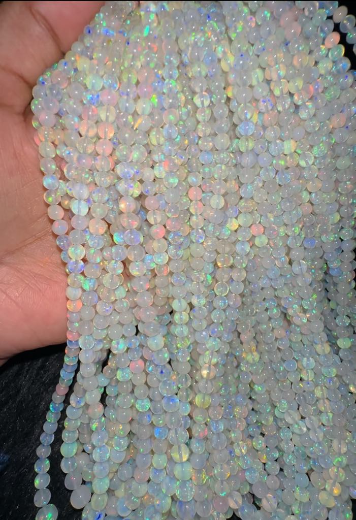 100% Genuine Top Flashy Natural Ethiopian Round Opals Beads Strand SALE 100% Genuine Top Flashy Natural Ethiopian Round Opals Beads Strand SALE