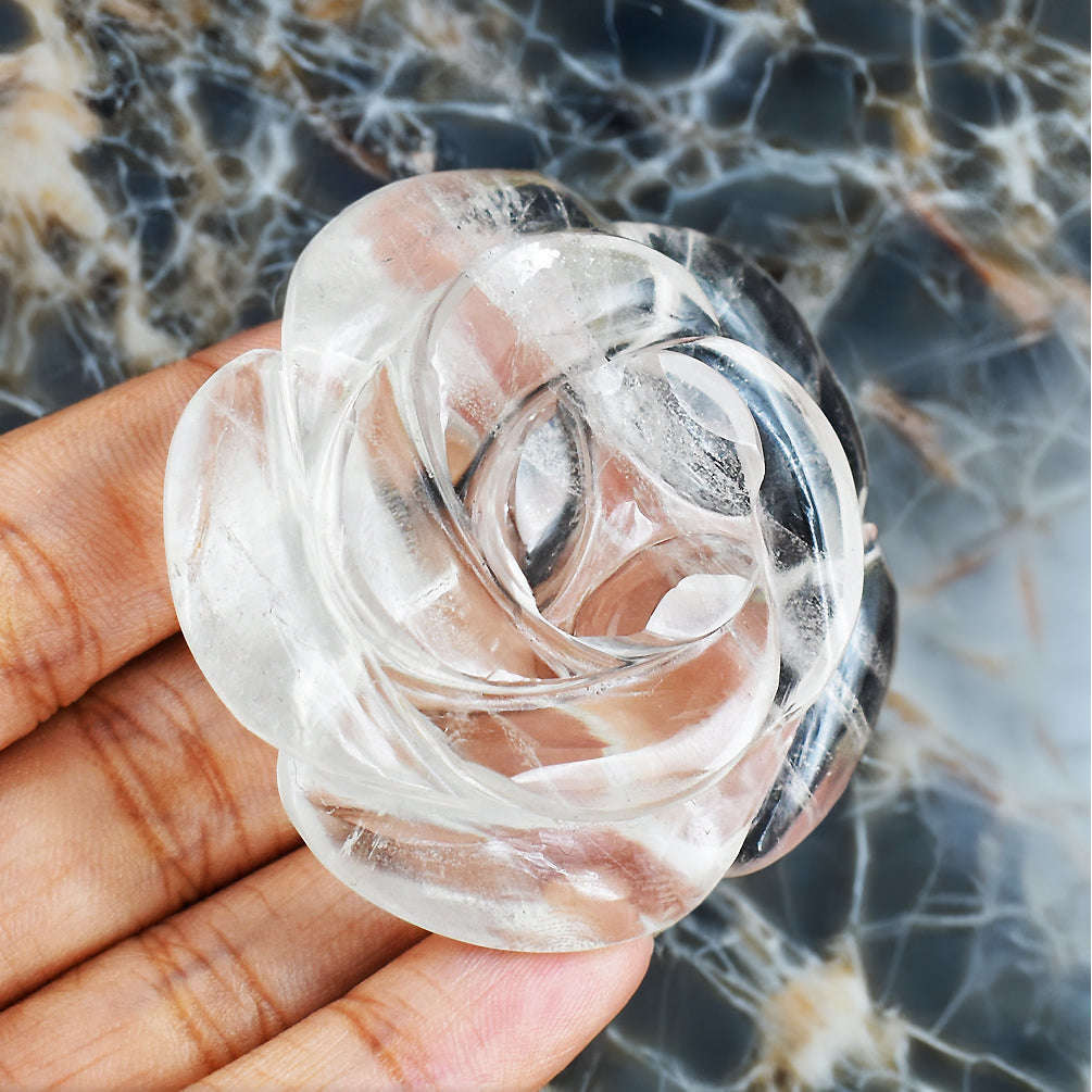 gemsmore:Genuine  White  Quartz  259.00  Carats  Hand Carved Rose Flower Carving Gemstone gemsmore:Genuine  White  Quartz  259.00  Carats  Hand Carved Rose Flower Carving Gemstone
