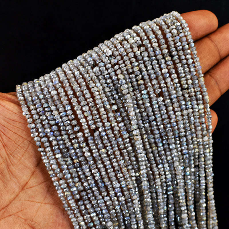 gemsmore:1 pc  02-03mm Faceted Coated Labradorite Drilled Beads Strand 13 inches gemsmore:1 pc  02-03mm Faceted Coated Labradorite Drilled Beads Strand 13 inches