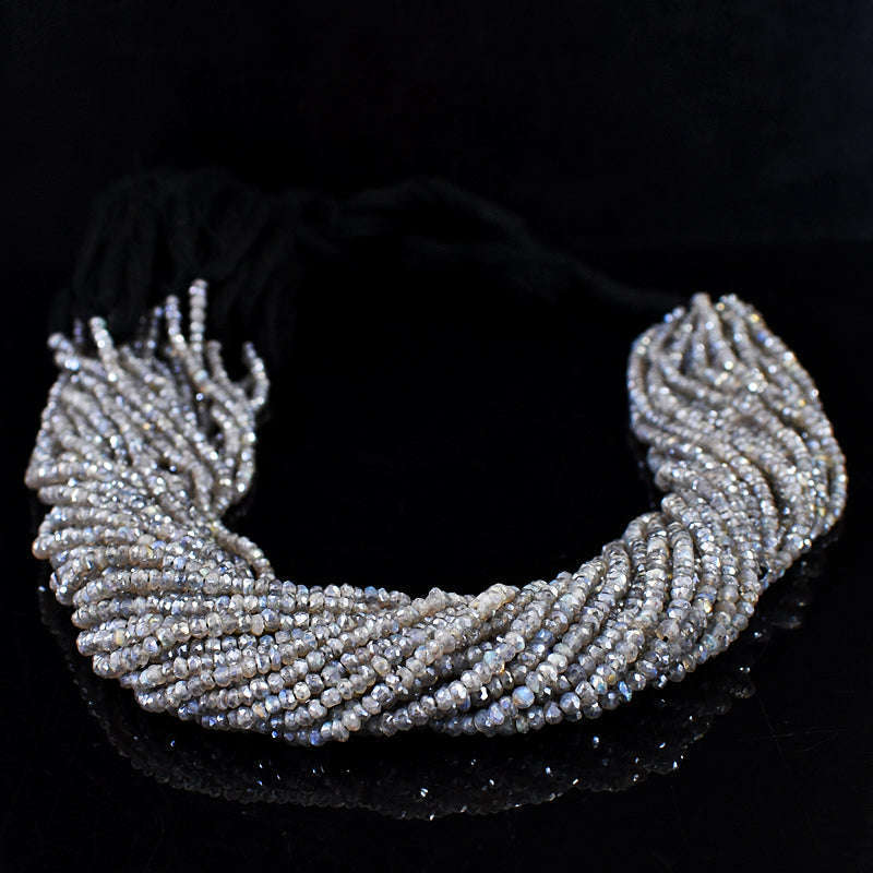 gemsmore:1 pc  02-03mm Faceted Coated Labradorite Drilled Beads Strand 13 inches gemsmore:1 pc  02-03mm Faceted Coated Labradorite Drilled Beads Strand 13 inches