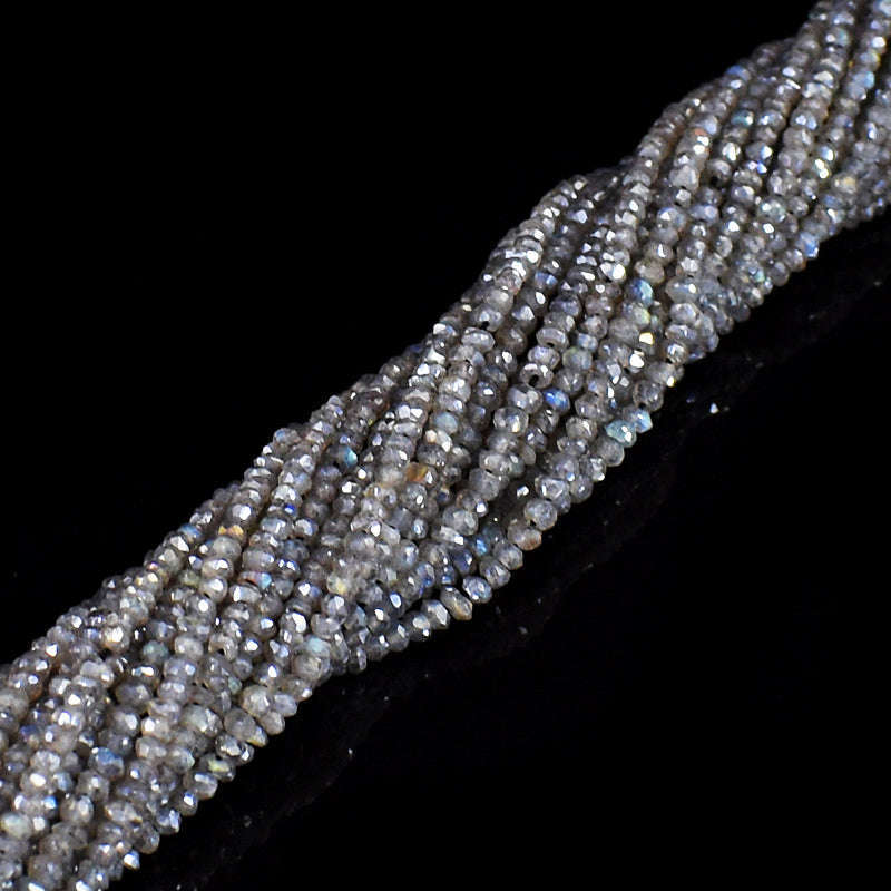 gemsmore:1 pc  02-03mm Faceted Coated Labradorite Drilled Beads Strand 13 inches gemsmore:1 pc  02-03mm Faceted Coated Labradorite Drilled Beads Strand 13 inches