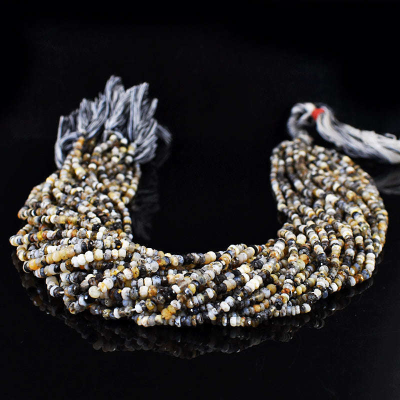 gemsmore:1 pc 02-03mm Faceted Dendrite Opal Drilled Beads Strand 13 inches gemsmore:1 pc 02-03mm Faceted Dendrite Opal Drilled Beads Strand 13 inches