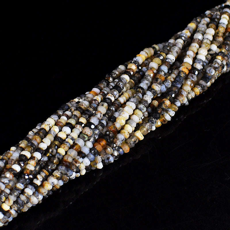 gemsmore:1 pc 02-03mm Faceted Dendrite Opal Drilled Beads Strand 13 inches gemsmore:1 pc 02-03mm Faceted Dendrite Opal Drilled Beads Strand 13 inches