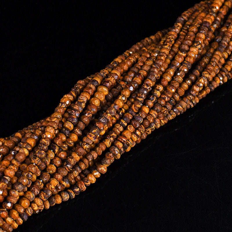 gemsmore:1 pc 02-03mm Faceted Golden Art Jasper Drilled Beads Strand 13 inches gemsmore:1 pc 02-03mm Faceted Golden Art Jasper Drilled Beads Strand 13 inches