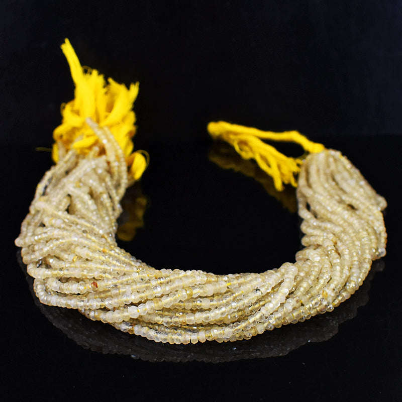 gemsmore:1 pc 03mm Faceted Golden Rutile Quartz Drilled Beads Strand 13 inches gemsmore:1 pc 03mm Faceted Golden Rutile Quartz Drilled Beads Strand 13 inches