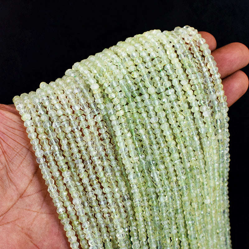 gemsmore:1 pc 03mm Faceted Phrenite Drilled Beads Strand 13 inches gemsmore:1 pc 03mm Faceted Phrenite Drilled Beads Strand 13 inches