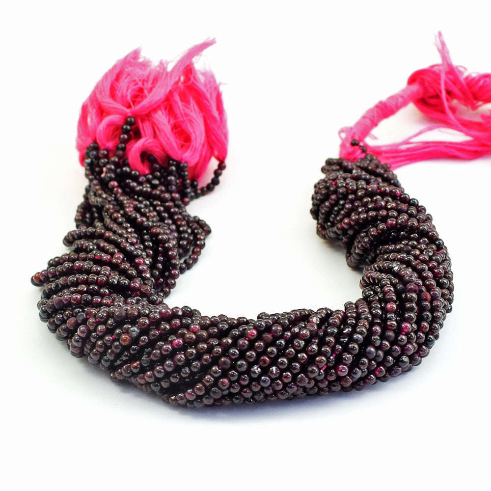 gemsmore:1 pc 03mm Red Garnet  Drilled Beads Strand 13 inches gemsmore:1 pc 03mm Red Garnet  Drilled Beads Strand 13 inches