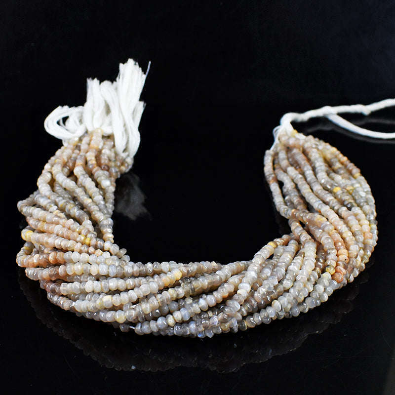 gemsmore:1 pc 04-05mm Faceted Grey Moonstone Drilled Beads Strand 13 inches gemsmore:1 pc 04-05mm Faceted Grey Moonstone Drilled Beads Strand 13 inches