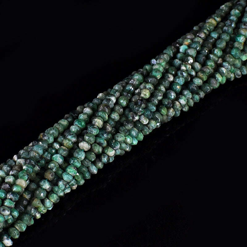 gemsmore:1 pc 04-05mm Faceted Untreated Emerald Drilled Beads Strand 13 inches gemsmore:1 pc 04-05mm Faceted Untreated Emerald Drilled Beads Strand 13 inches