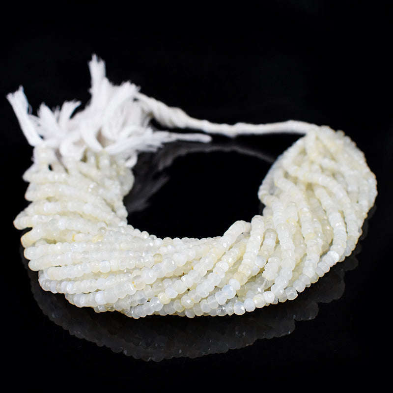 gemsmore:1 pc 04-05mm Faceted White Quartz Drilled Beads Strand 13 inches gemsmore:1 pc 04-05mm Faceted White Quartz Drilled Beads Strand 13 inches