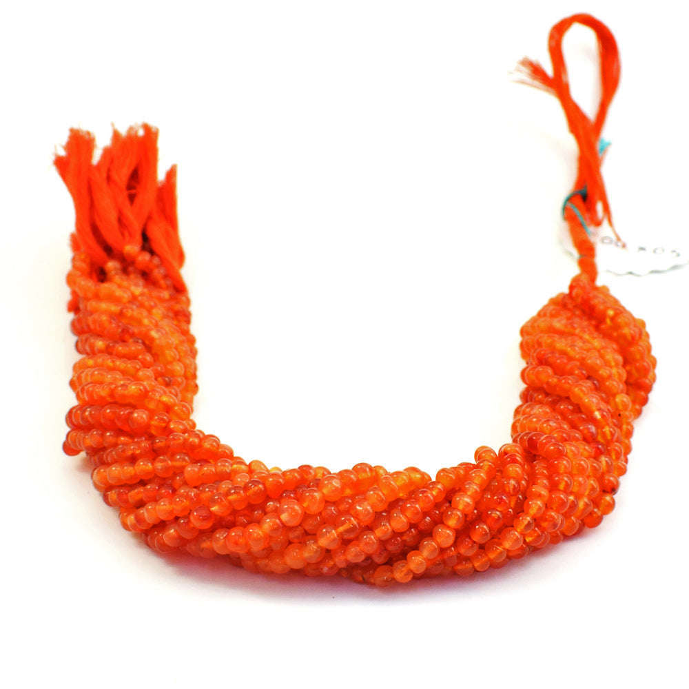 gemsmore:1 pc 04mm Carnelian Drilled Beads Strand 13 inches gemsmore:1 pc 04mm Carnelian Drilled Beads Strand 13 inches